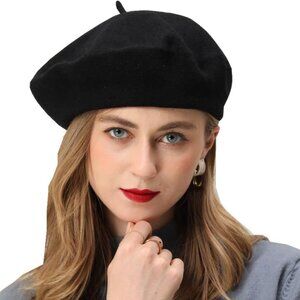 French Beret-Classic Wool Beret Solid Color Womens Beret Cap Hat